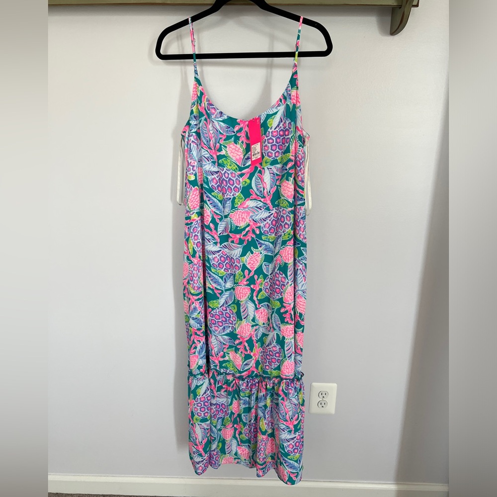 Lilly Pulitzer NWT XL Winni Midi dress in Turtle Wave